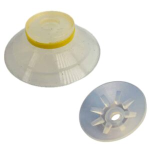 FLAT VACUUM CUPS w/ CLEATS - CLEAR SILICONE